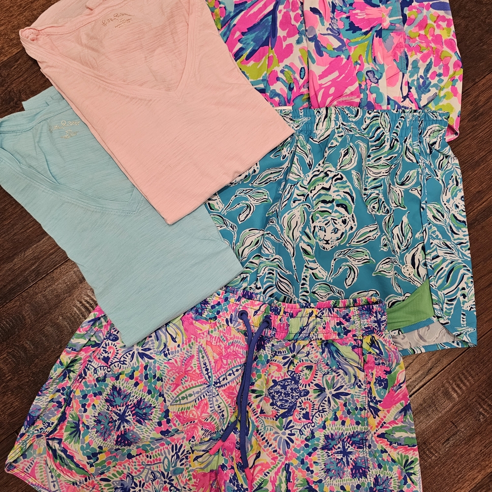 Lilly Pulitzer Vibrant Patterned Athletic Shorts